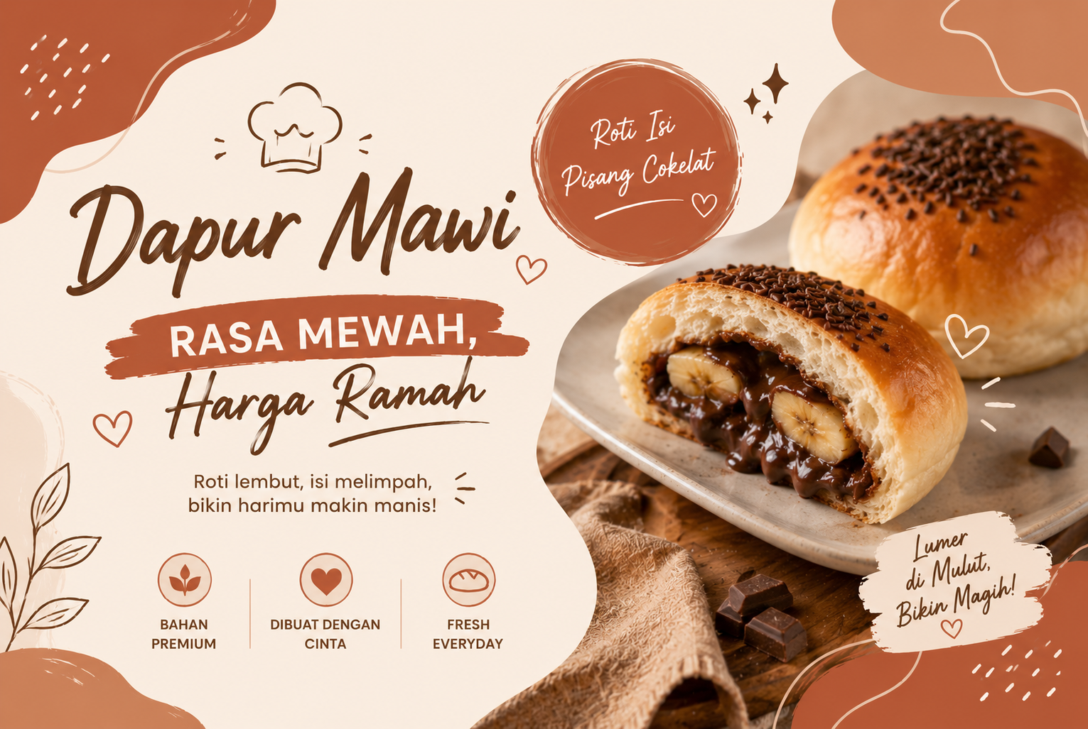 Roti Pisang Cokelat Dapur Mawi